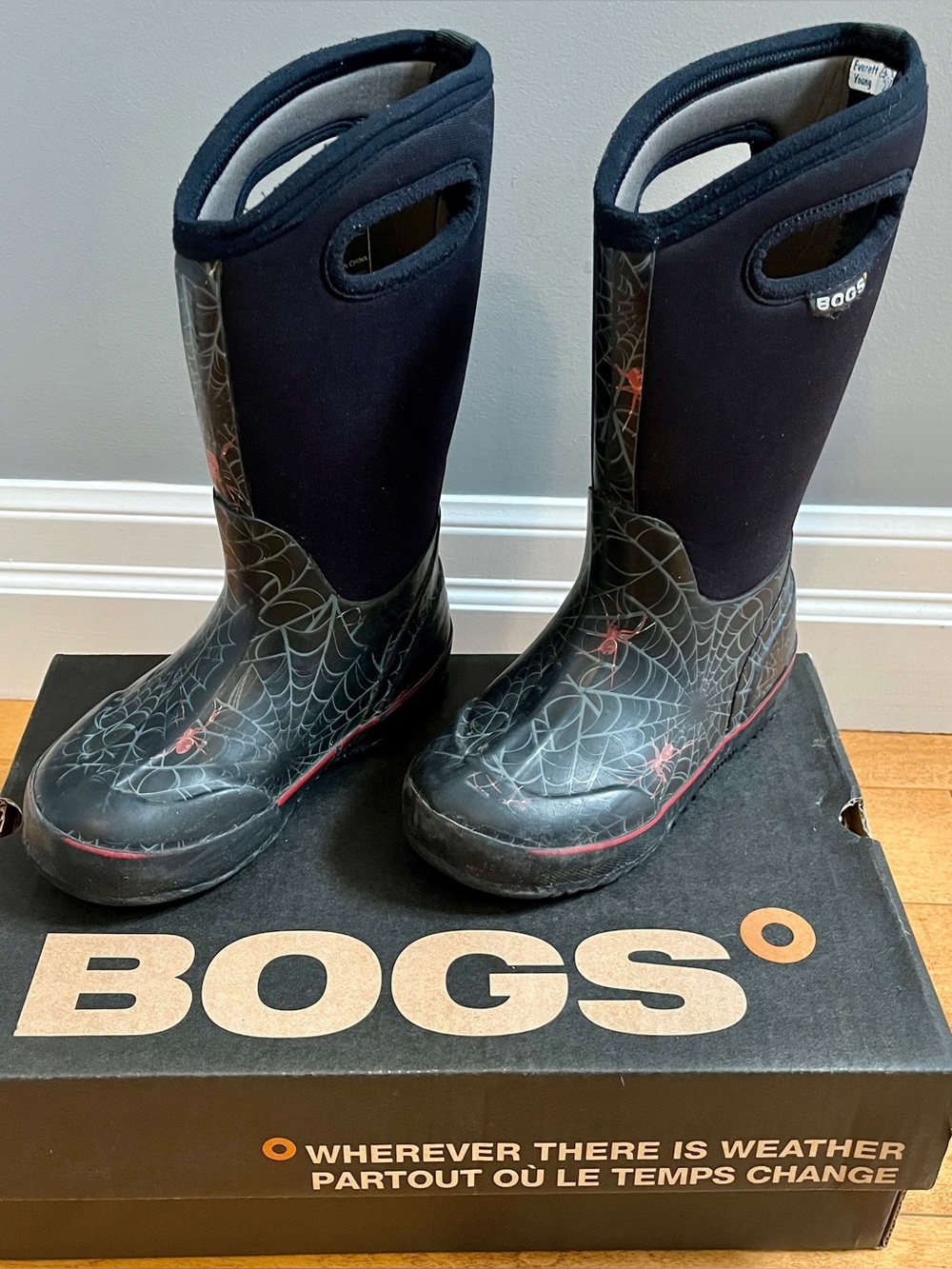Bogs® Kids’ Classic Spiders Waterproof Pull-On Winter/Rainboots Sz 12 (PreOwned)